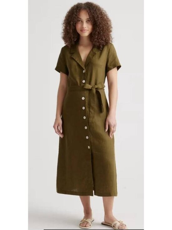 Quince Dresses & Skirts - NWT Quince 100% European Linen Button Front Dress Size Small